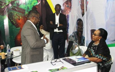 Uganda’s Minister of Communications visits RASCOM booth at NewSpace Africa Conference